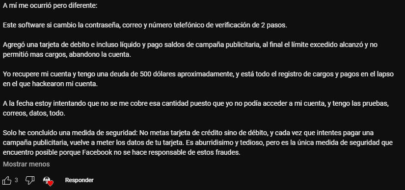 Existe una obscura verdad que está detrás del administrador de anuncios que la compañía no quiere que sepas y que pone en peligro tu dinero. En este artículo conocerás los testimonios de las victimas del administrador de anuncios, la insólita aprobación de Meta de anuncios fraudes que realizan desde las cuentas de las víctimas y el cobro de cantidades excesivas de dinero (hasta $3.000) (...)