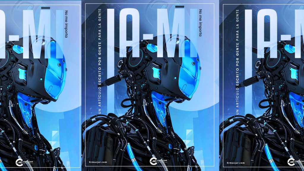 Inteligencia artificial. Portada de revista androide azul